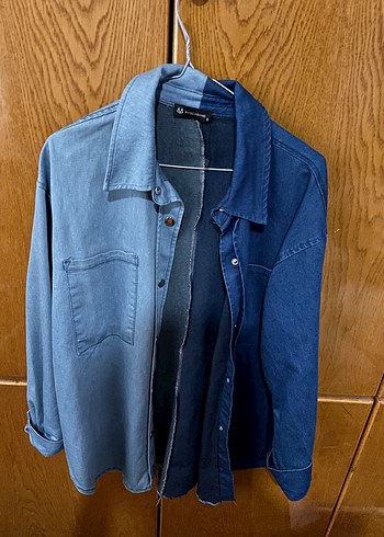 Düğmeli Mavi Kadın Denim Ceket