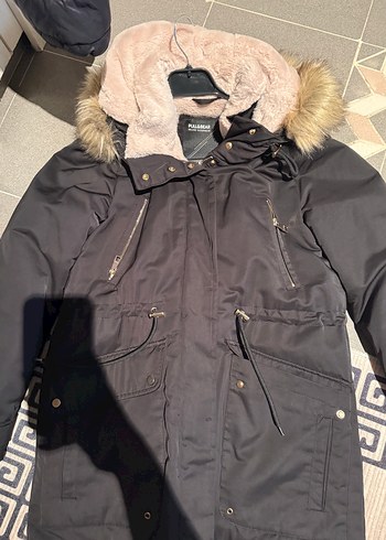 s Beden pull & bear kadın siyah mont