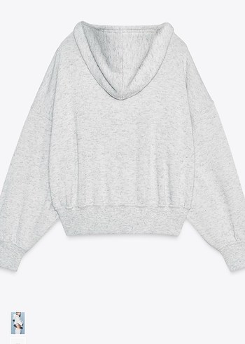 Zara Zara Gri Kapüşonlu Kadın Sweatshirt