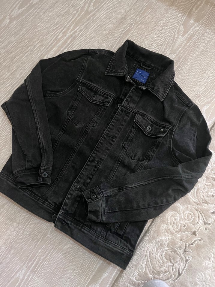 Siyah Düğmeli erkek Jean Ceket - Görsel 4