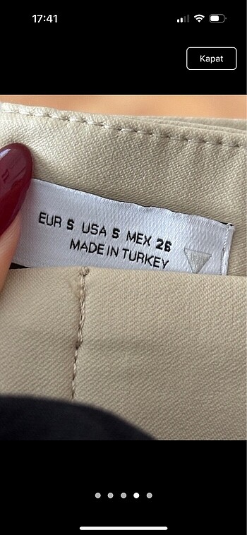 s Beden camel Renk zara deri şort