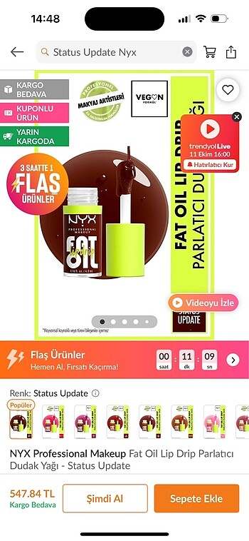 NYX nyx fat oil 08 status update