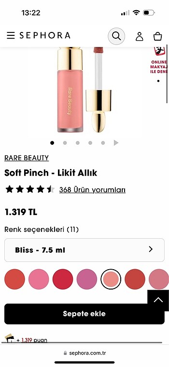 Rare rare beauty likit allık bliss