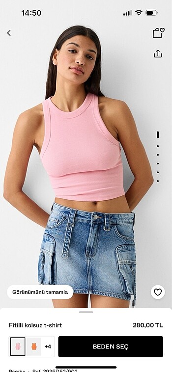 Bershka kolsuz pembe body