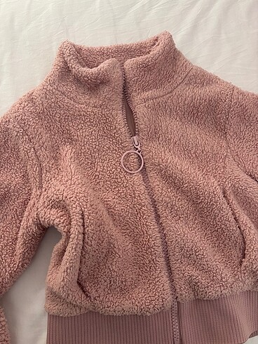Addax toz pembe peluş ceket