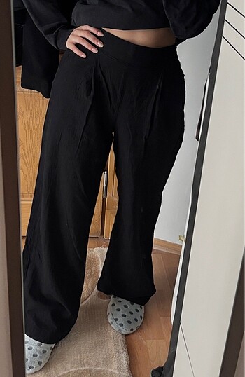 trendyolmilla siyah keten pantolon