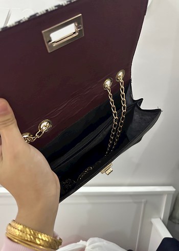 Siyah Desenli Bohem Kadın Çanta - Görsel 3