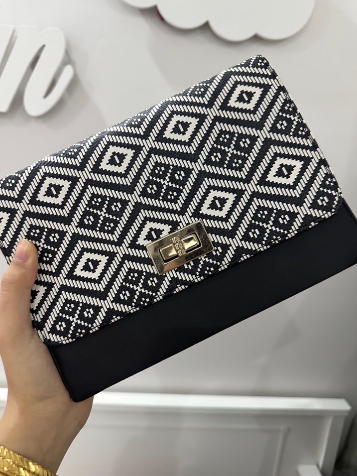 Siyah Desenli Bohem Kadın Çanta - Görsel 2