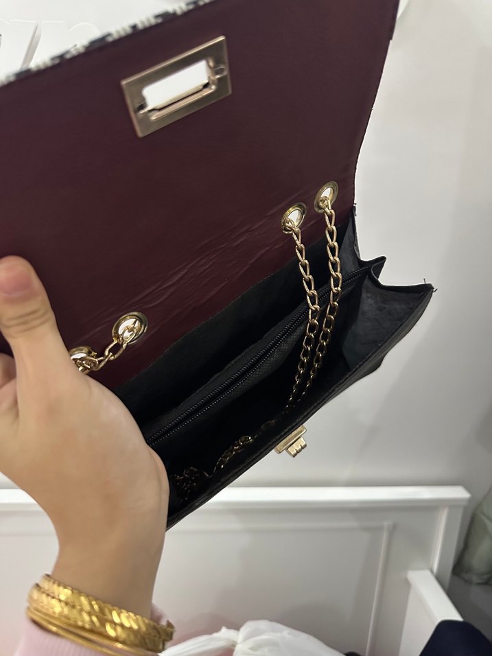 Siyah Desenli Bohem Kadın Çanta - Görsel 3