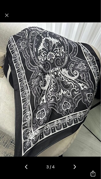 Desenli pamuk soft şallar - Görsel 6