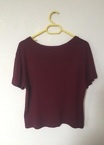 Bordo crop tişört  - Görsel 2