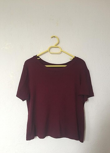 Bordo crop tişört 