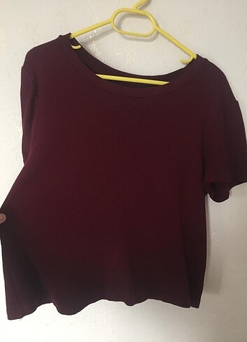 Bordo crop tişört  - Görsel 3