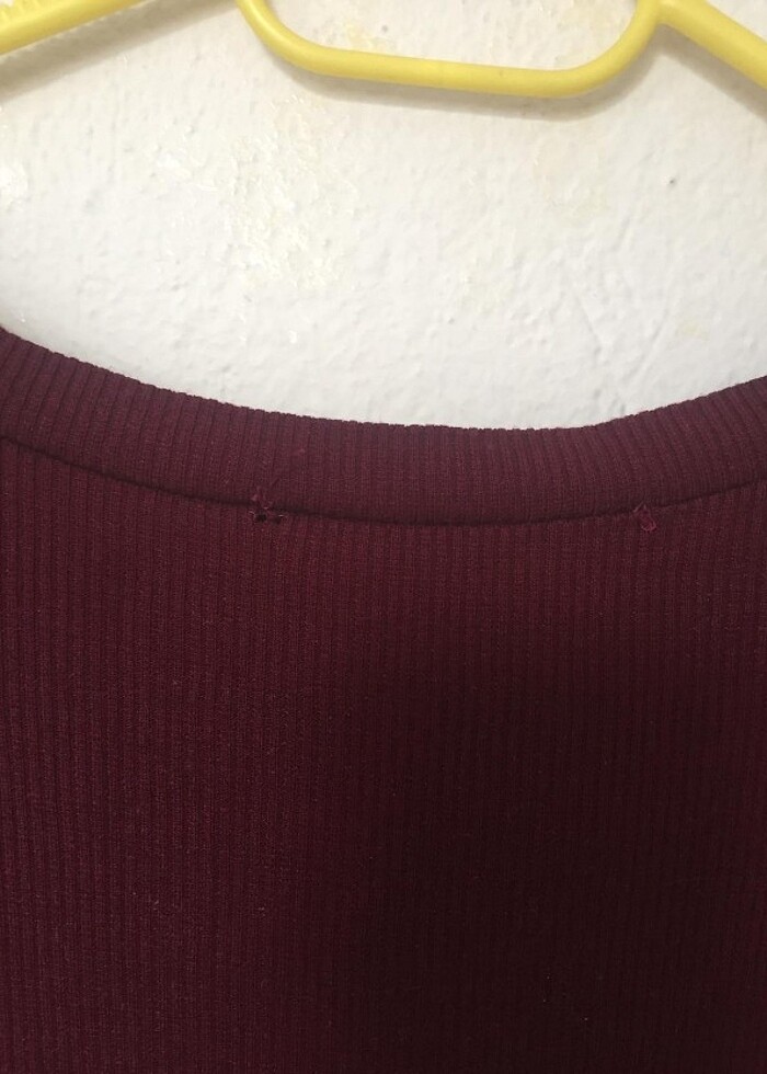 Bordo crop tişört  - Görsel 4