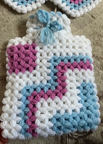 Pastel Renkli Örgü Banyo Süngeri Seti - Görsel 4