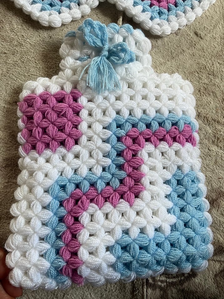 Pastel Renkli Örgü Banyo Süngeri Seti - Görsel 4