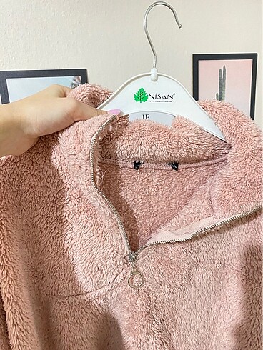 s Beden pembe Renk Peluş sweat kazak