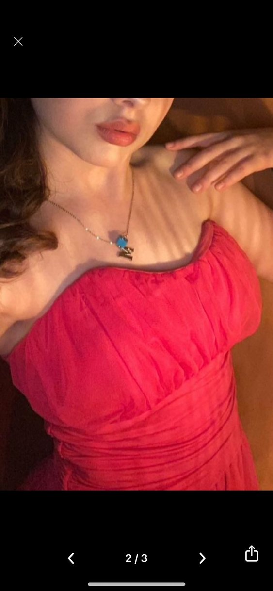 Parlak Pembe Straplez Midi Abiye Elbise - Görsel 2