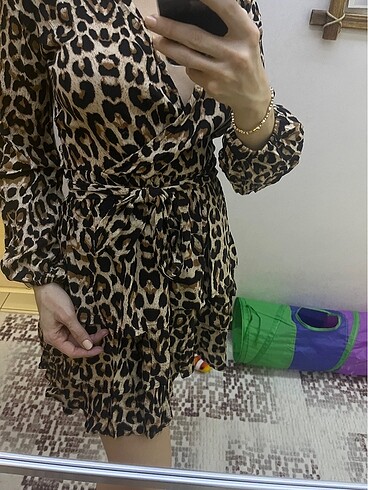 s Beden leopar elbise