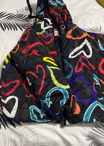 Renkli Kapüşonlu Mini Kadın Ceket - Görsel 2