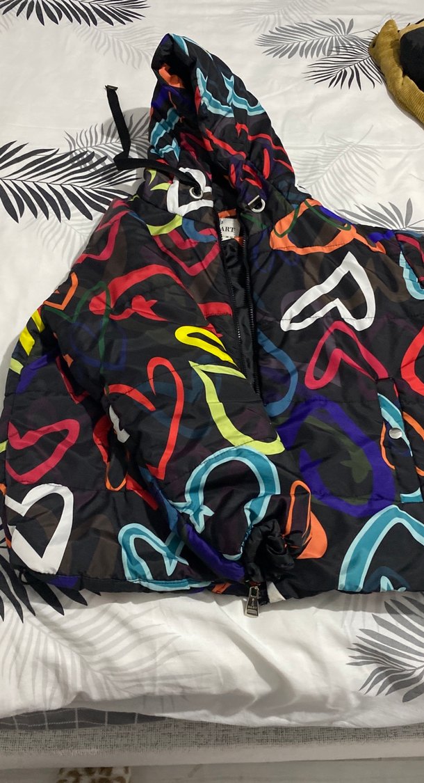 Renkli Kapüşonlu Mini Kadın Ceket - Görsel 2