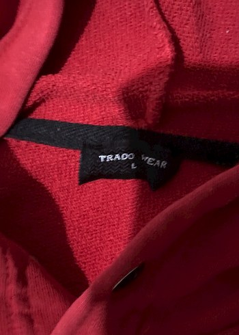 Düğmeli Kırmızı Kadın Sweatshirt - Görsel 2