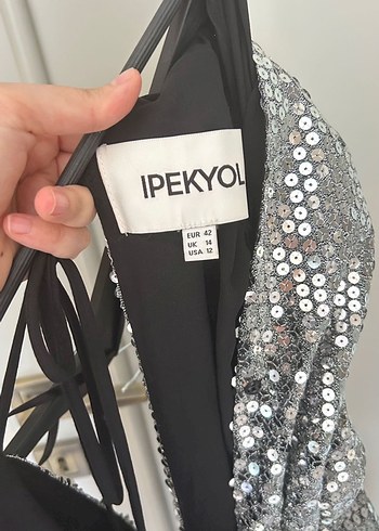 İpekyol Gri Payetli Midi Elbise - Görsel 5