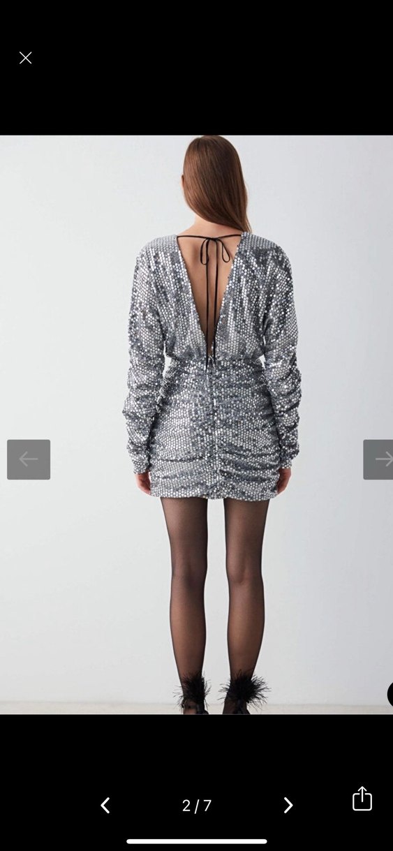 İpekyol Gri Payetli Midi Elbise - Görsel 2