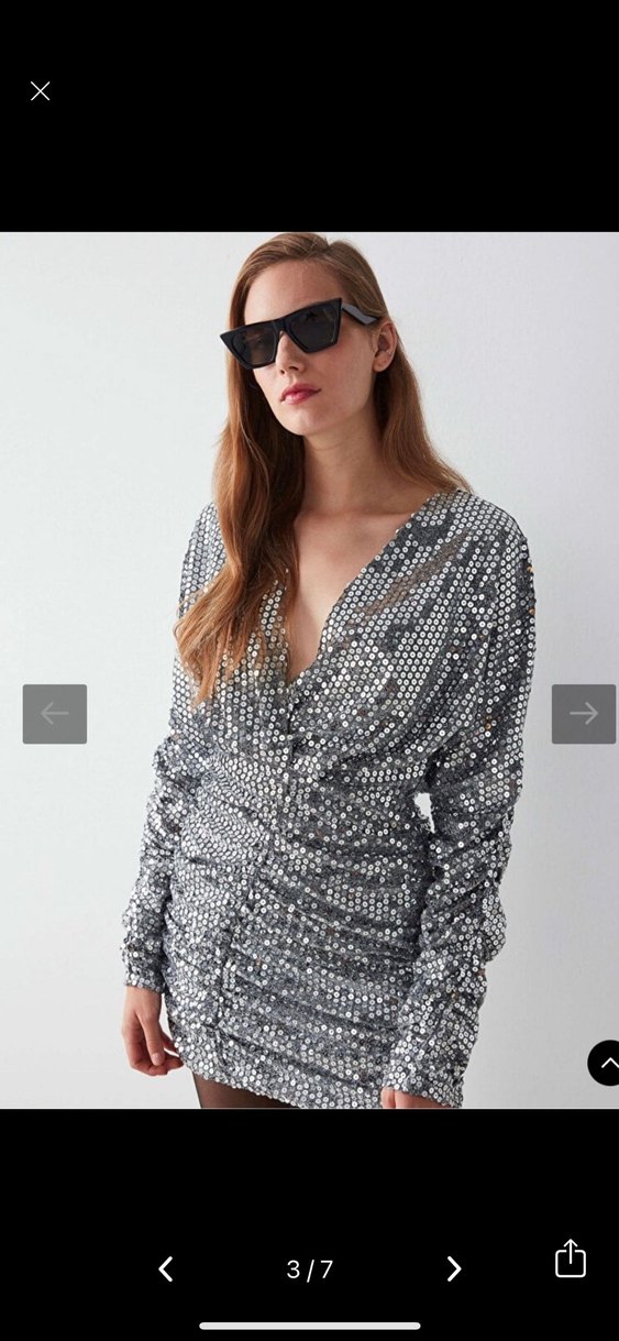 İpekyol Gri Payetli Midi Elbise - Görsel 3