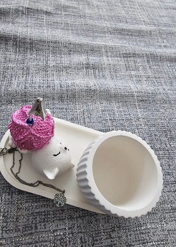 Beyaz Kedi Figürlü Kalemlik ve Not Tutucu - Görsel 3