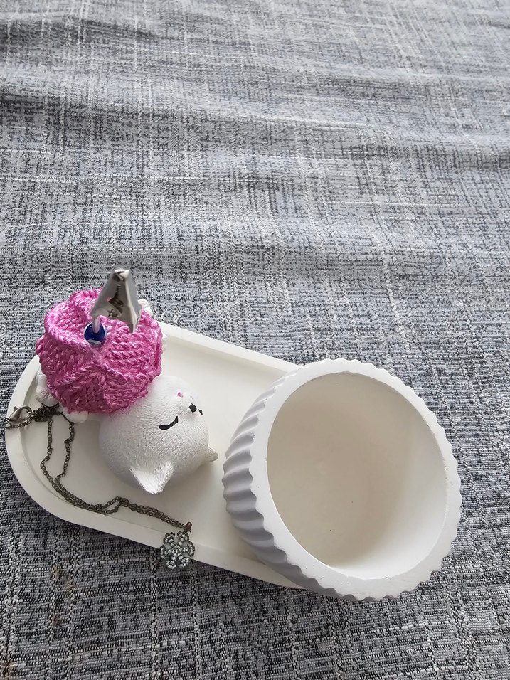 Beyaz Kedi Figürlü Kalemlik ve Not Tutucu - Görsel 3