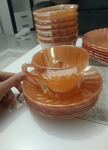 Beden Sarı nostaljik vintage antika 24 parça porselen seti