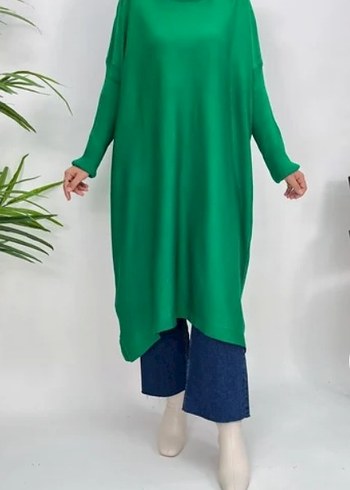 Yeşil Uzun Salaş Tunik
