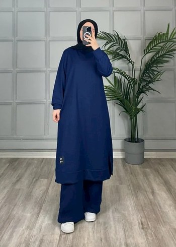 Lacivert Uzun Kollu Salaş Tunik