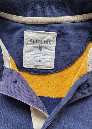 U.S. Polo Uzun Kollu Lacivert Sarı Tişört - Görsel 3