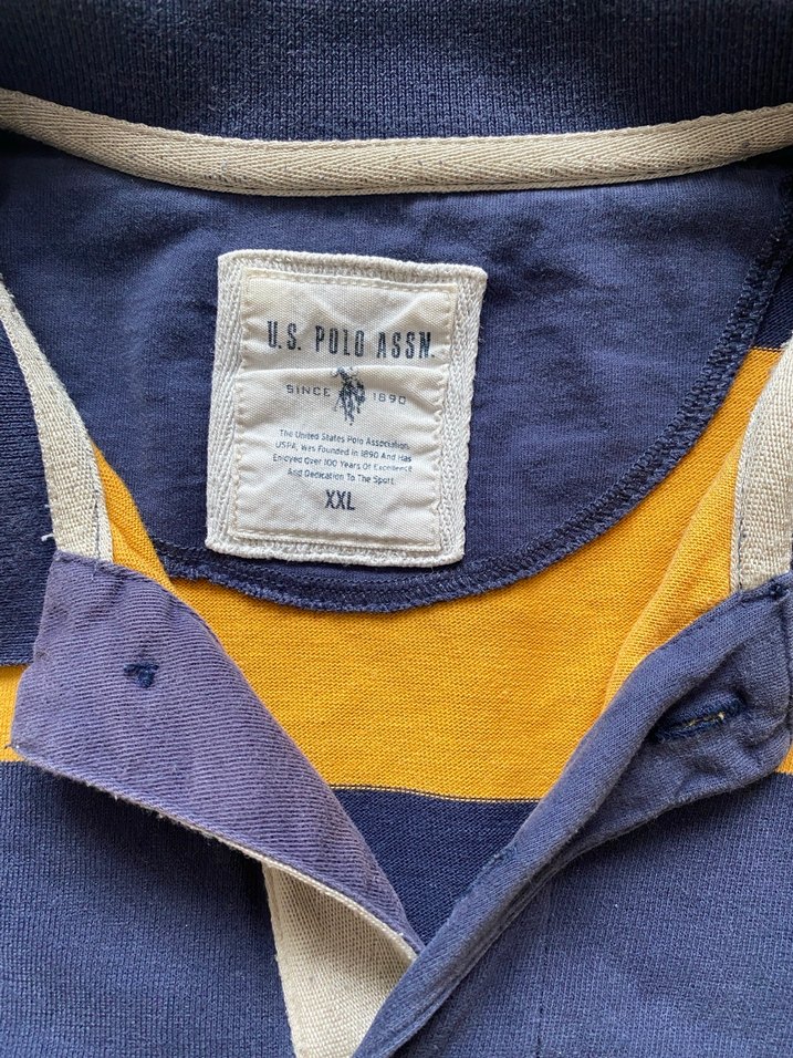 U.S. Polo Uzun Kollu Lacivert Sarı Tişört - Görsel 3