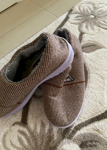 Erkek Kahverengi Örgü Yün Panduf - Görsel 2