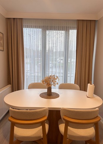 Bej 4 parça fon perde - Görsel 4