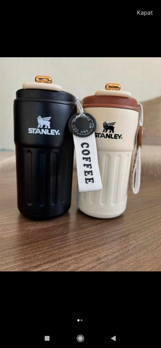 Bej Termos Şişesi Dijital Sıcaklık Göstergeli - Görsel 2