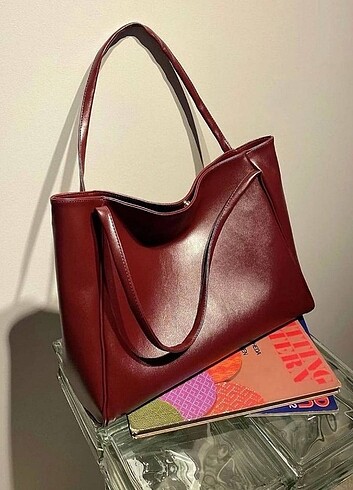 Zara Bordo renk salaş çanta