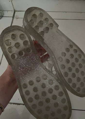 38 Beden Şeffaf Blok Topuklu Bej Kadın Sandalet