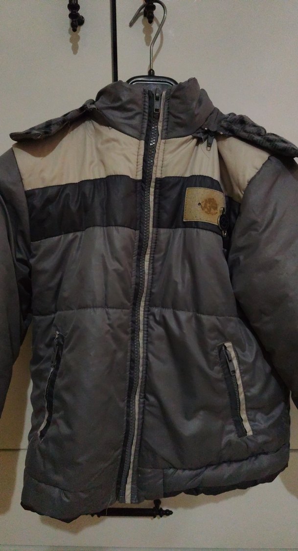 Gri Erkek Çocuk Kemerli Mont - Görsel 2