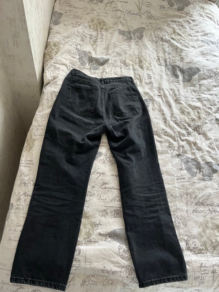 Gri Siyah Rahat Kesim Midi Kot Pantolon - Görsel 3