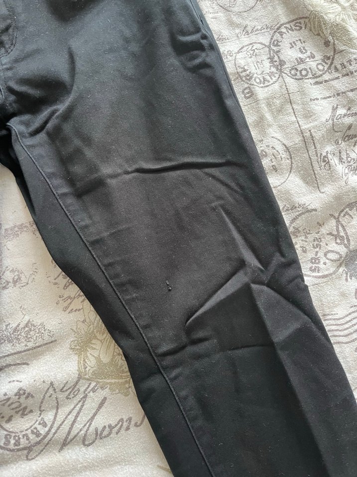 Kadın Siyah Kemerli Regular Fit Denim Pantolon - Görsel 4