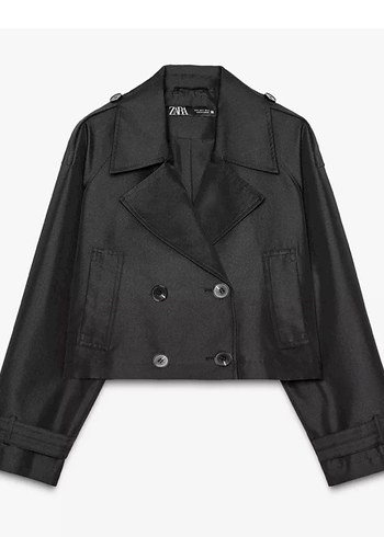 Zara Kısa Kadın kruvaze Trençkot Zara