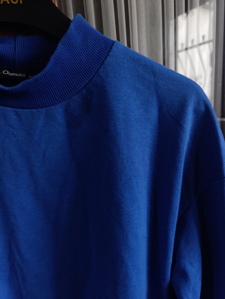 Mavi Oversize Kadın Sweatshirt - Görsel 2