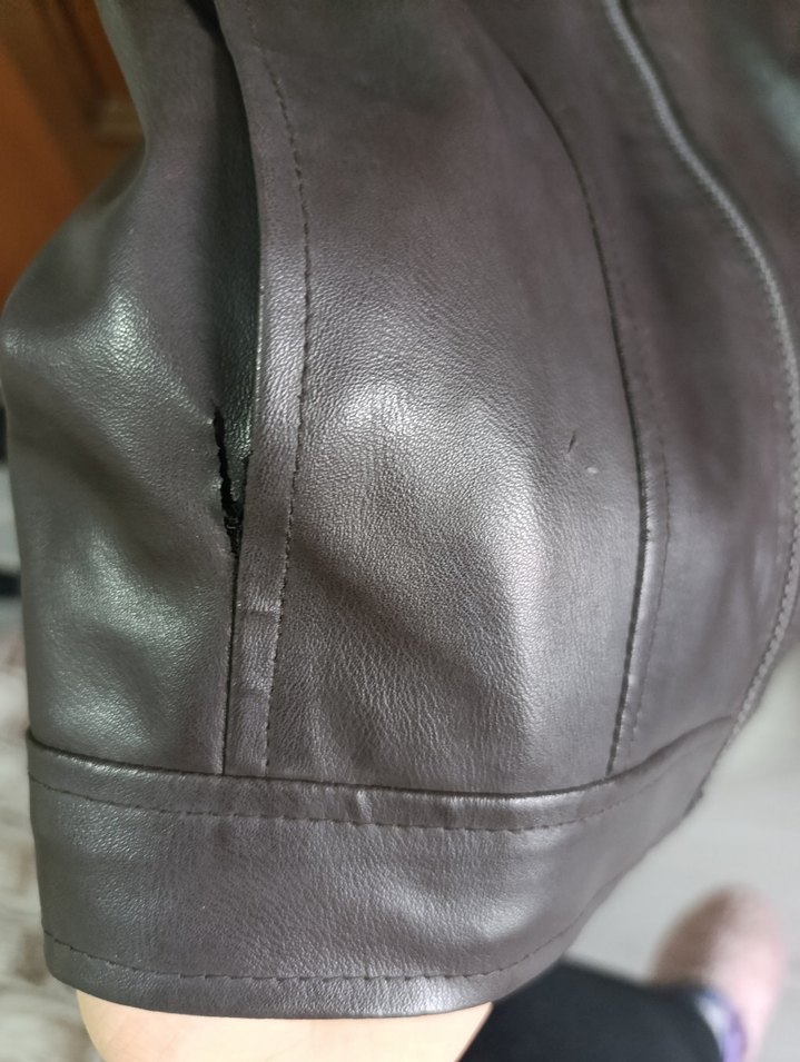 Koyu Kahverengi Deri Ceket - Görsel 3