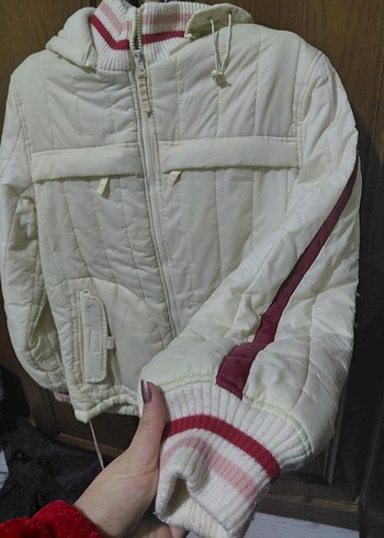 Beyaz Kadın Streetwear Polar Ceket - Görsel 3