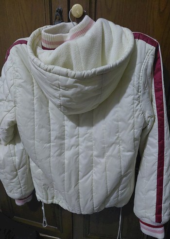 Beyaz Kadın Streetwear Polar Ceket - Görsel 4