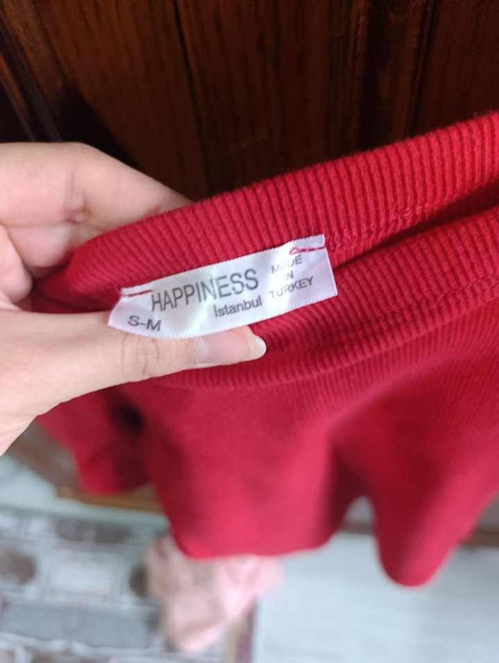 Kısa Kollu Kırmızı Mini Bluz - Görsel 3